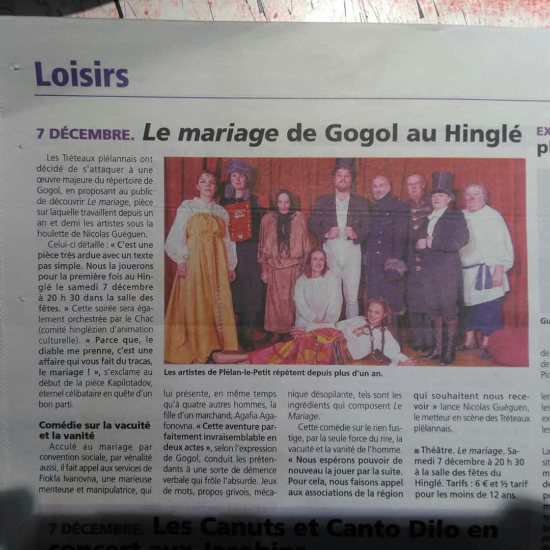 Article petit bleu Le Mariage